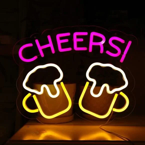 CHEERS LED Neon Signs Beer Bar Club Bedroom Neon Lights for Office Hotel Pub Caf